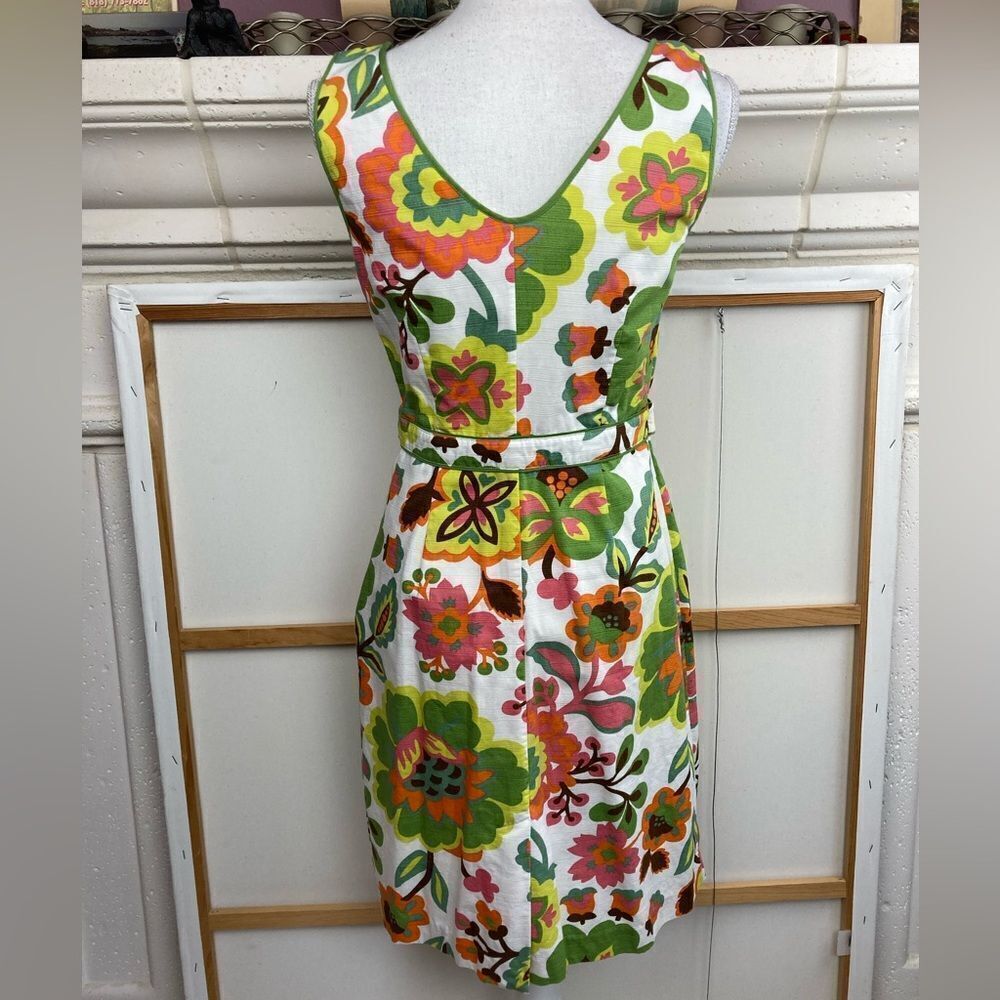 Boden gorgeous bright floral fitted dress gorgeous colors & cute waist detail - Picture 2 of 10